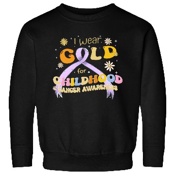 Discover I Wear Gold For Childhood Cancer Awareness Sweatshirts
