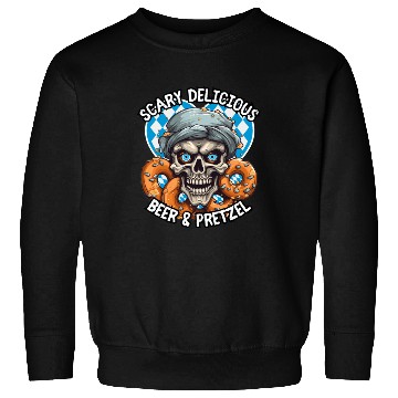 Discover Skull beer and pretzel - Scary delicious Sweatshirts