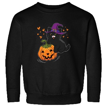 Discover Witch Cat In Pumpkin Cool Creepy Halloween Sweatshirts