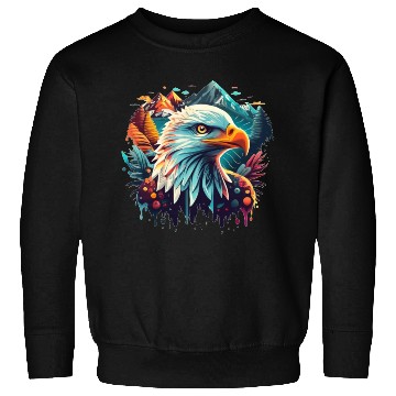 Discover Eagle in front of mountains Sweatshirts