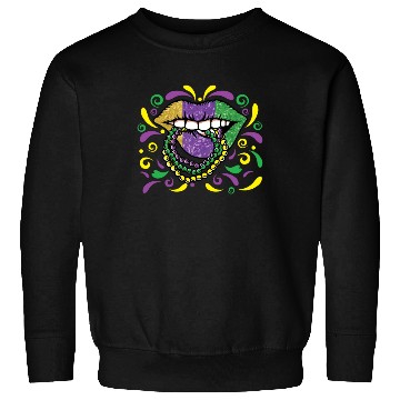 Discover Lips Beads Mardi Gras Sweatshirts