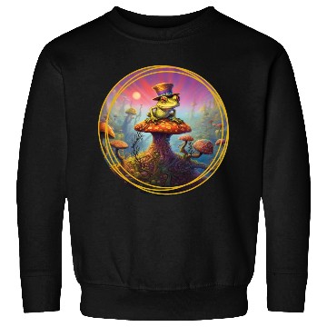 Discover Psychedelic Frog with a Hat Sweatshirts