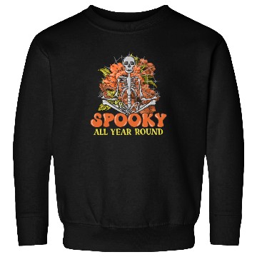 Discover Spooky All Year Skull Happy Halloween Sweatshirts