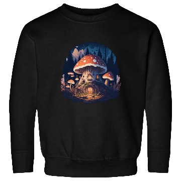 Discover Mushroom house Sweatshirts
