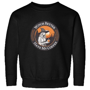 Discover witch drink coffee in sunset Sweatshirts