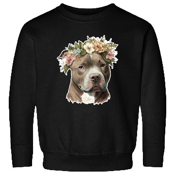 Discover pit bull with flower crown Sweatshirts