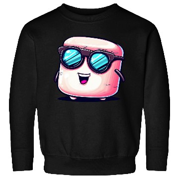 Discover Cool Marshmallow with Sunglasses: Casual Design Sweatshirts