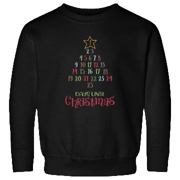 Discover Christmas Countdown Christmas Tree Numbers Xmas Sweatshirts