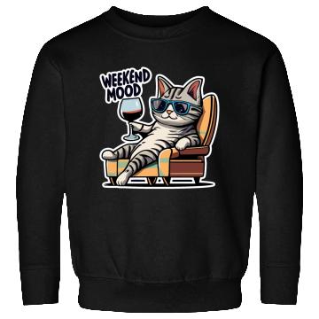 Discover Weekend Mood Cat Chill Sweatshirts