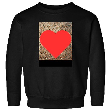 Discover Romantic Red Love Heart on Brown Dotted Background Sweatshirts