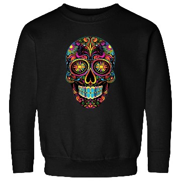 Discover Neon Sugar Skull: Jack Skellington Design Sweatshirts