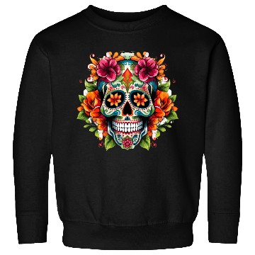 Discover Day of the Dead Iconic Sugar Skull Sweatshirts