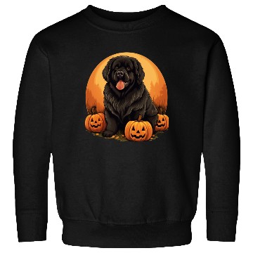 Discover Newfoundland Dog Pumpkin Lazy Halloween Party Sweatshirts