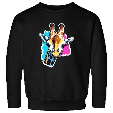 Discover Giraffe Color Splash Giraffe Head Sweatshirts