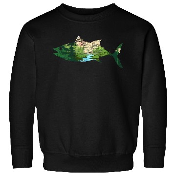 Discover Fishing nature trees mountains fishing gift fish Sweatshirts