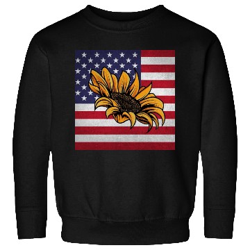 Discover Sunflower Gardening Us Flag Sweatshirts