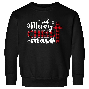 Discover Merry Christmas Cross Plaid Xmas Christian Sweatshirts
