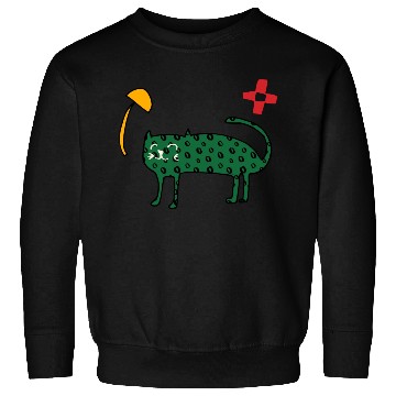 Discover Spring Cute Green Cat Sweatshirts