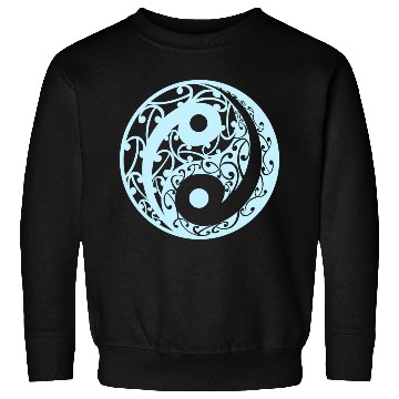 Discover Yin And Yang In A Koru Pattern In A Light Blue Sweatshirts