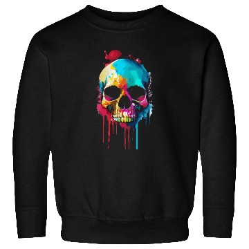 Discover Psychedelic skull meltdown Sweatshirts