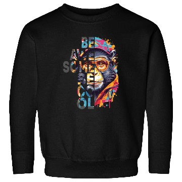 Discover monkey wearing glasses and hat, be awesome be cool Sweatshirts