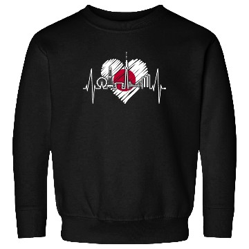Discover Tokyo Skyline Heartbeat Japanese Flag Love Tokyo Sweatshirts