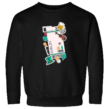 Discover Dublin Air Ticket Boarding Pass Plane Ireland Sweatshirts