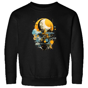 Discover Abstract Moon Over City Sweatshirts