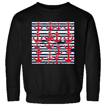 Discover classic nautical horizontal white and navy blue Sweatshirts