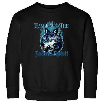 Discover Embrace The Fabled Spirit Wolf Blue Sweatshirts