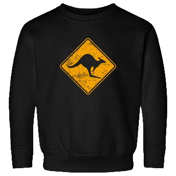 Discover Outback Kangaroo Crossing Road Sign Sweatshirts
