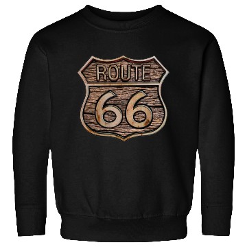 Discover Route 66 vintage sign - Wood log signage Sweatshirts