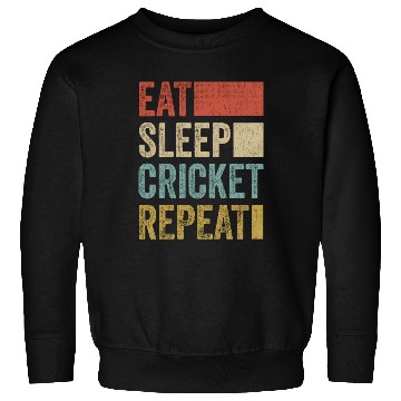 Discover Retro Eat Sleep Cricket Repeat Funny Cricket Sweatshirts