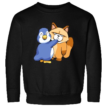 Discover Angry Cat and a Penguin Animals Lover Funny Design Sweatshirts