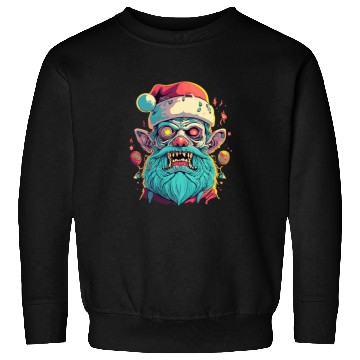 Discover Zombie Face With Santa Hat Sweatshirts