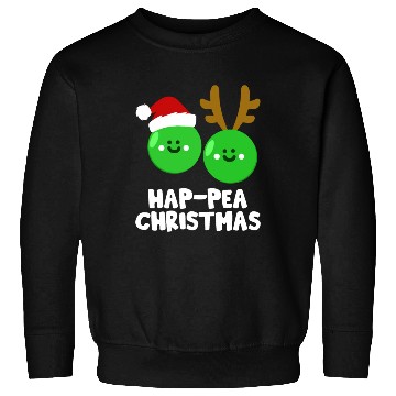 Discover Hap-Pea Christmas Funny Vegetable Vegan Food Pun Sweatshirts