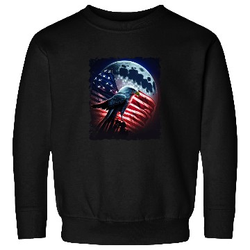 Discover America eagle under Moon with American Flag Sweatshirts