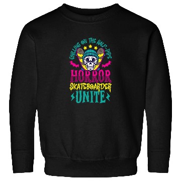 Discover Spooky Horror Skateboarder Halloween Skateboarding Sweatshirts