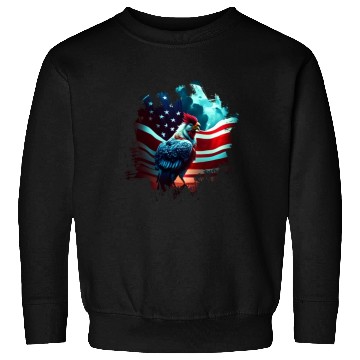 Discover America chicken under Moon with American Flag Sweatshirts