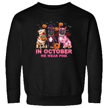 Discover In October We Wear Pink Pumpkin Pitbull Sweatshirts