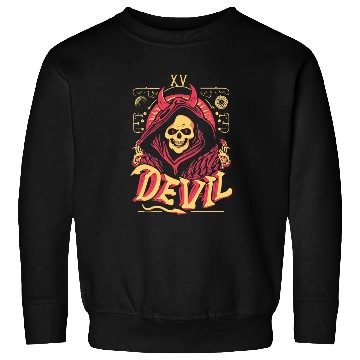 Discover Devil Tarot Skeleton Halloween Occult Sweatshirts