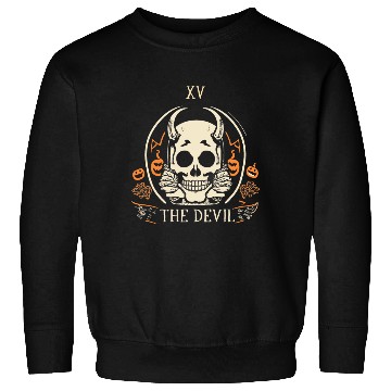 Discover The Devil Tarot Skeleton Halloween Style Sweatshirts