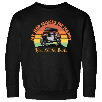 Discover my jeep makes me happy Sweatshirts