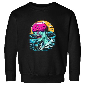 Discover Sad Zombie In The Ocean Sweatshirts