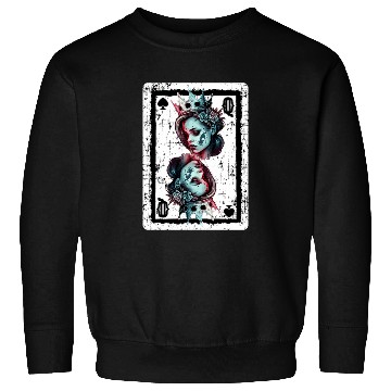 Discover Queen of Spades Gothic Card Game Halloween Creepy Sweatshirts