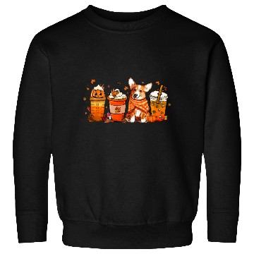 Discover Fall Coffee with Corgi Pumpkin Spice Latte Lovers Sweatshirts