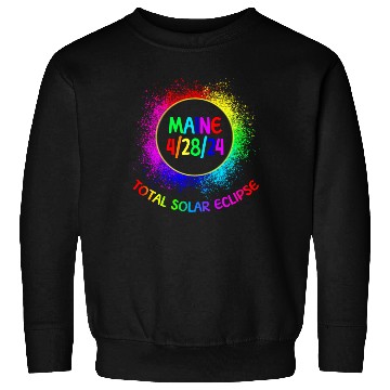 Discover Total Solar Eclipse Maine 4/28/24 Kids Eclipse Sweatshirts