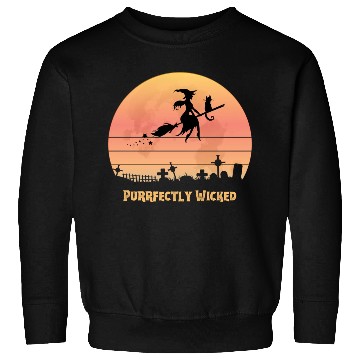 Discover Wicked Cat Witch Funny Halloween Witch Sweatshirts