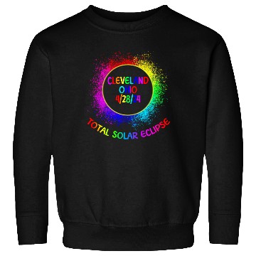 Discover Total Solar Eclipse Cleveland Ohio 4/28/24 Kids Sweatshirts