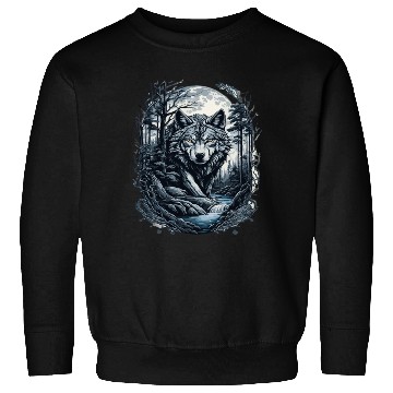 Discover Sunset Grey Wolf Hunter for Men and Women Sweatshirts